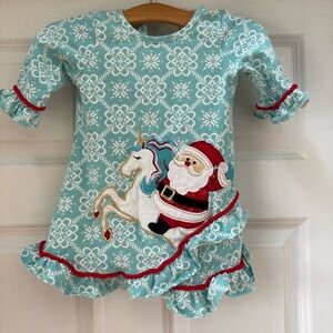 👧👧Counting Daisies Santa dress 2T